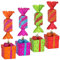 com-four® 8X Christbaumanhänger-Set Bonbons und Geschenke bruchfestem Kunststoff, Christbaumschmuck für die Weihnachtsbaum-Dekoration