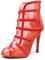 YKXLM Stivali da Ballo Latino Americano Donna con Punta Aperta con Tacco con Lacci Scarpe da Ballo Donna,8.5cm,Rosso,39EU