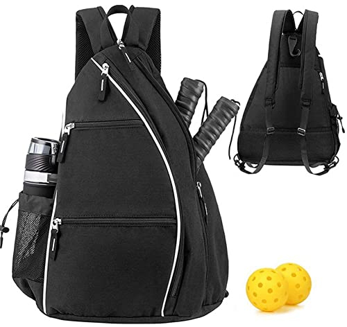Yangshine Upgrade Verbessertes wasserdichtes Tennisrucksack,verstellbare Tennis-Tasche/Herren Squashschläger multifunktionaler Sportrucksack,Schwarz
