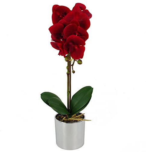 Leaf Design UK Realistic Artificial Orchid Flower Display in Pot