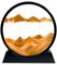 SANDCLE Peinture de Sable Mobile - Cadre Sablier, Images de l'art du Sable en Mouvement, Sable Dynamique dans un Verre Rond, 3D Sable de Paysage pour le Bureau Maison Décoration（Jaune, 12 Pouces）
