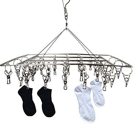 Ram® Metal Sock Hanging Clothes Dryer Rack Hanging Underwear Clothes Socks Dryer With 36 Pegs
