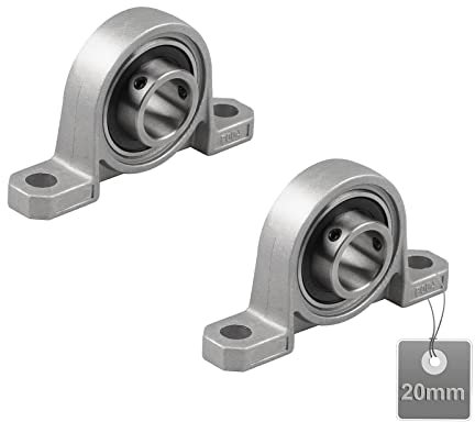 EXLECO 2er 20mm Stehlager Set Gehäuselager, Flanschlager, Horizontale Zinklegierung Wellenlager, Lagerbock für Achse Welle Maschine, 3d - Drucker