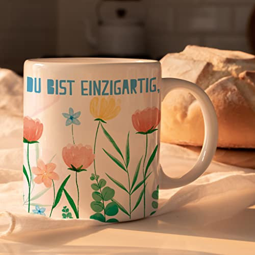 HappyMots Originelle Mug aus hochwertiger Keramik zum Verschenken | Frühstückstassen | Geeignet für Mikrowelle und Spülmaschine | Lustige Tassen | Muttertagsgeschenk