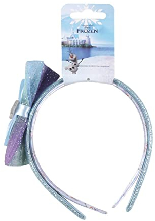 Die Eiskönigin Haarschmuck für die Eiskönigin, Blau und Violett, aus robusten Materialien, inklusive Schleife an der Seite mit Elsa-Druck, Originalprodukt entworfen in Spanien, 2 Stück
