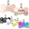 GISUREY Hundemarke mit Gravur - Edelstahl Hundemarke Personalisiert - Hundemarke Katzenmarke Doppelseitige Gravur - Haustiermarke Inklusive Schlüsselring mit 9 Designs (Knochen - Flora)