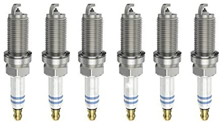 Toiumops Zündkerzen für Mercedes C/CLK/CLC/E/G-Klasse W203 W204 1,8–5,5 l, 6 Stück Platin-Zündkerzen FR6MPP332, 0242240619