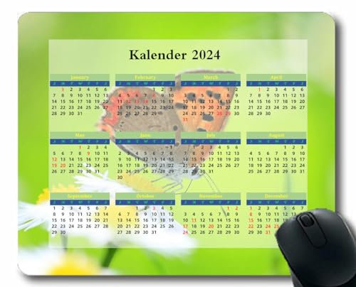 YENDOSTEEN 2024 Kalender Mauspad,Spiel Naht Mousepad, Hellviolette Leuchtfarbe Büro Desktop Quadratisch Anti-Rutsch Mauspad