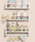 Mazjoaru Wandregal Weiß Kinderzimmer Bücherregal 3er Set Schweberegal Kinderregal Weiß mit Holzperlen-Design für Organizer Küche Gewürzregal Wand Deko Aufbewahrungsregal für Kinder Bad Wohnzimmer