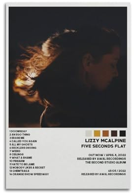 ceok Lizzy McAlpine Poster Five Seconds Flaches Filmposter Wandkunst Dekor Druck Bild Gemälde für Wohnzimmer Schlafzimmer Dekoration 30 x 45 cm Unrahmen