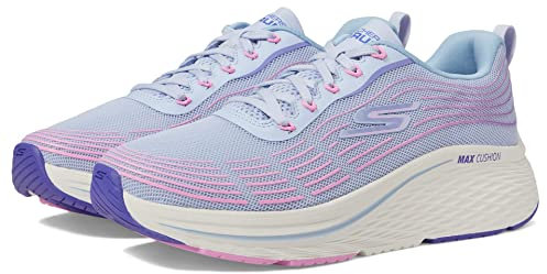 Skechers Femme Max Cushioning Elite 2.0 Basket, Bleu Clair/Rose, 35 EU Large