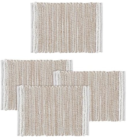 Hausattire Gewebte Tischsets, 4er-Set, Natur, Jute, Boho, Outdoor-Tischmatten für Küche, Esszimmer, Couchtisch, leicht zu reinigen, Bauernhaus, Ostern, Tischset für Hochzeit, Party, Restaurants – 33 x