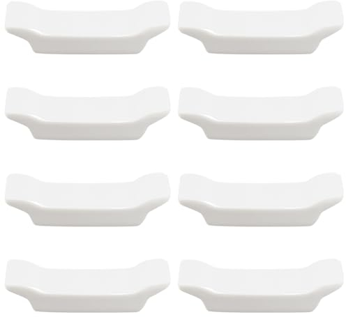PLIGREAT 8 Stück weißes Porzellan Essstäbchen Rack Chinesisches Keramik Essstäbchen Halter Essstäbchen Gestell für japanisches Chinesisches Restaurant Hotel Löffel Gabelständer Tischdekoration