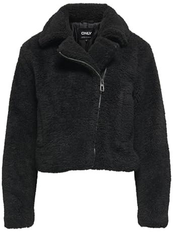 ONLY Onlverona-Giacca Teddy Otw, Nero, S Donna