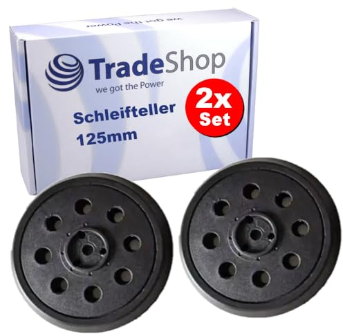 2x Trade-Shop 125mm Klett Schleifteller/Haftteller/Stützteller kompatibel mit Skil 7400 H1, 7425, 7430 H1, 7435 H1, 7500 H1 Exzenterschleifer