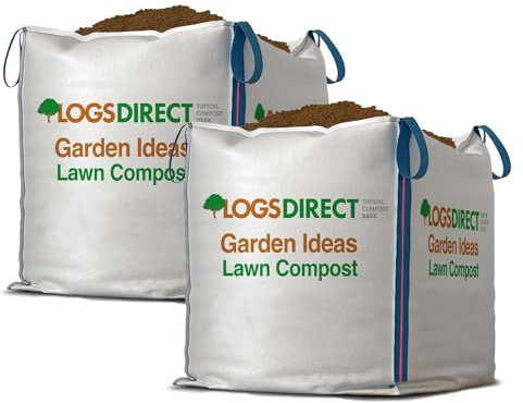 Warma 2 x Bulk Dumpy Bags Lawn Compost Peat Free - 100% Recycled Green Peat Free & Improves Soil Condition - Top Dressing Ground Maintenance Natural Fertiliser Weed Suppressant Garden Turf Preparation