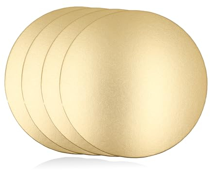 CiciIng Cake Board Tortenunterlage I 4 Stück 2mm Ø 20cm Gold Cakeboard Rund I Wiederverwendbar Tortenplatte Pappe für Transport Kuchen und Torten