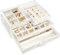 ProCase Earring Holder Organizer Jewelry Box with 3 Drawers, Acrylic Clear Earring Case with Adjustable Velvet Trays for Women - Warmwhite, 3 Layers, Upgrade, Large
