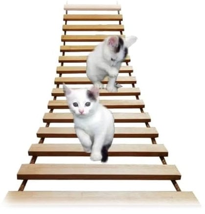Wooden Cat Bridge for Cage, Various Sizes - Cat Ladder Pet Furniture, Sisal Rope Scratcher, 50cm