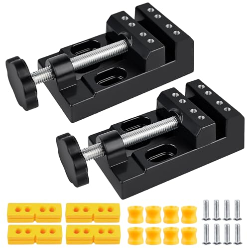 2 mini tornillo de banco de 57 mm, tornillo de banco de 57 mm, tornillo de banco para máquina, mesa paralela para joyas, nogal, artesanía, bricolaje
