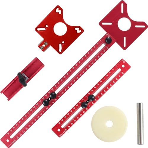 Foppla Router Molienda Groove Bracket Aleación de Aluminio Router Circle Cutter Jig Profesional Carpintería Armario Jig Router Plantilla Precisa Trimmmaschine Router Jig para Trimmer