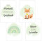4er Set Baby DIN A3 Bilder mit Fuchs, Regenbogen und Sprüchen, Poster mit Tiermotiv für Babyzimmer, 200g/m² Papier, Kinderzimmer Wanddeko, für Bilderrahmen, Dekoration für Jungen & Mädchen, Grün