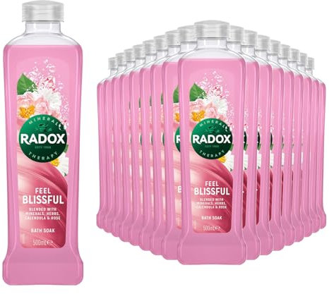 Radox Bath Feel Blissful Bath Soak Blended with Minerals, Herbs, Calendula and Rose Leaving Your Skin Delightfully Fragrant, 500ml Bulk Buy (18)