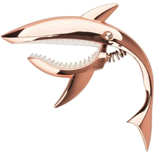 Zghhc Metall Shark Gitarre Capo - Cooles Hai-Design - E-Gitarre, Ukulele, Banjo, Mandoline - Roségold, Kirsite