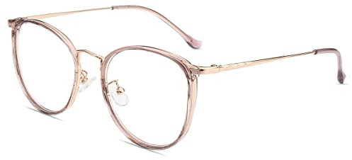 Firmoo Blue Light Blocking Reading Glasses 0.75 for Women Men, Anti Glare Eyestrain Computer Gaming Glasses, Round Frame Readers