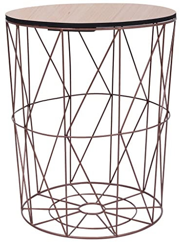 LIANGDONFC beistelltisch schwarz、Coffee tableCouchtisch Kupfer Ø 47 cmGeeignet für Wohnzimmer, Büro