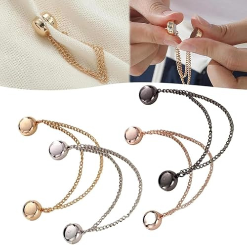 Magnetischer Kleidungsclip, Hijab-Magnete Mit Kette, Multifunktionale Magnetische Kleiderklammern, 4 Stück Starke Magnetische Kleidungsclips, Kleidung Zubehör Damen