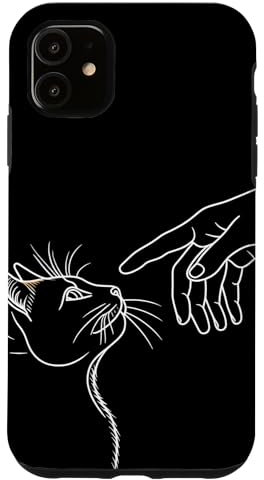 Hülle für iPhone 11 Michelangelo Parodie Lustige Katze Kunst