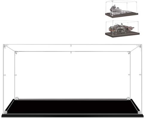 BOOVAX Vitrine für Lego 75394/75389 - Acryl Klar Schaukasten für [Imperialer-Sternzerstörer/Dark-Falcon] Modellbausatz - Vitrine - 51x36x20cm | 2mm