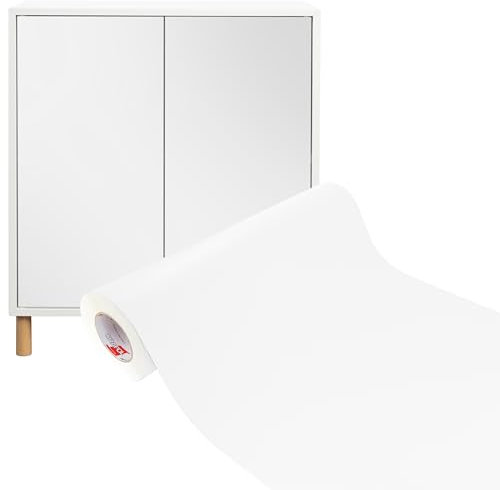 DecoMeister Papel Decorativo Adhesivo Para Muebles Blanco Mate Lámina Para Forrar Puerta Armario Vinilo Autoadhesivo Impermeable Para Exterior Mesa Encimera Pegatina Para Cocina En Rollo 63x1000 cm