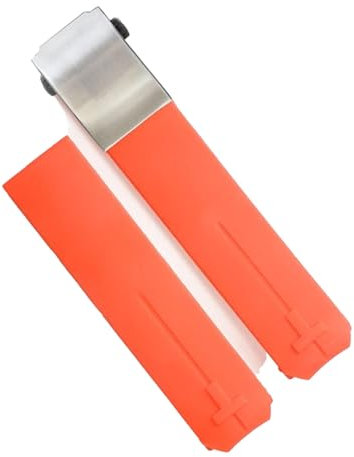 kongsou Sport-Silikon-Armband für Tissot Touch T013 T047 T-Sport T013420A T047420A T33 Wasserdichtes Uhrenarmband(Orange silver,21mm)