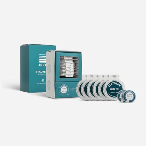 IDRA Water, Box 6 Filtri Acqua Rubinetto Claysilite, Compatibili con Caraffa Filtrante IDRA Living, Capacità Filtrante 400 L, Riducono Cloro, Calcare, PFOS e Metalli (>0.2 µm), Made in Italy