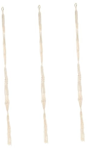 SUPVOX 3 Pièces Panier Suspendu Pot de Fleurs jardinière Suspendue d'intérieur Panier à Suspendre Jardiniere Plastique Porte Plante Interieur céintres Cintre Suspendu tissé Beige