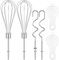 PQUANYUAN 4 Pcs Hand Mixer Attachments Rustproof Stainless Steel Dough Hooks Nonstick Hand Mixer Beaters and Hand Mixer Dough Hooks for Beating Eggs Butter Sugar ZK(4,Silver)