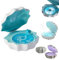 Creative Ocean - Lámpara de concha con altavoz Bluetooth, luz estéreo pequeña Bluetooth, reproductor de discos de vinilo Bluetooth retro para decoración de mesa de dormitorio