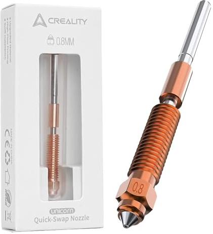 Creality Original K1C Nozzles Unicorn Quick-Swap 0,8 mm Nozzle | Hitzetrennwand aus Titanlegierung, Kupferlegierung und gehärteter Stahl für K1C/K1 SE/K1/K1 Max/Ender 3 V3/Ender 3 V3 Plus