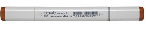 COPIC Sketch Marker Typ E - 97, Deep Orange, professioneller Pinselmarker, mit einer Super-Brush-Spitze und einer Medium-Broad-Spitze