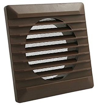 Marley Lüftungsgitter mit Fliegengaze 140 x 140 mm braun (059662)