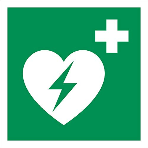 AED Rettungszeichen Rettungswegschild Schild Nachleuchtend ASR A1.3 150 x 150 mm