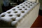 mm08enn Chenille Fabric Large Ottoman Pouffe Stool Toy, Storage Box Choice of Buttons & Diamante (Cream, Matching Fabric Buttons)