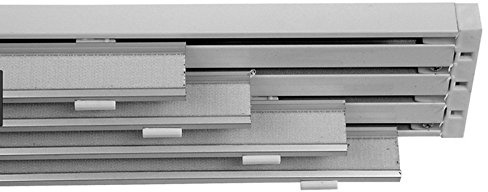 Rail pour panneaux japonais à 3-4-5 voies-longueur du rail 140-160-180-200-210-240-250-300 cm aluminium blanc (4 voies 250 cm)