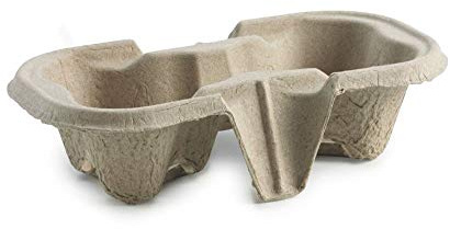 Disposable Cup Carry Trays Takeaway Carrier Cup Holders Cardboard Tea Coffee (180, 2 CUP)