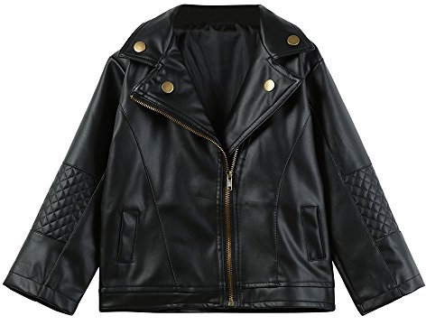 Jimmackey Neonata Manica Lunga Ecopelle Cappotto Lettera Cuore Stampa Giacca Bambina Cerniera Giacca