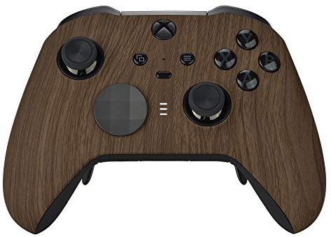 eXtremeRate Front Case für Xbox Elite Series 2-Core Controller, DIY-Ersatz Hülle&Thumbstick Accent Ring Gehäuse Zubehör für Xbox Elite Series 2 Gamepad Modell 1797-Holz Optik