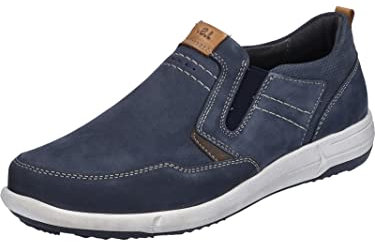Josef Seibel Herren Slipper Enrico 04,Weite G (Normal),Wechselfußbett,Slides,Schlupfschuhe,schluepfschuhe,Loafer,blau-Kombi,45 EU