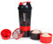 VECH Protein Shaker Bottle,GYM Shaker Cup for Protein Shakes, 16oz Shake Bottle with Ball and Storage Compartment,Leak-Proof,BPA Free (Red)